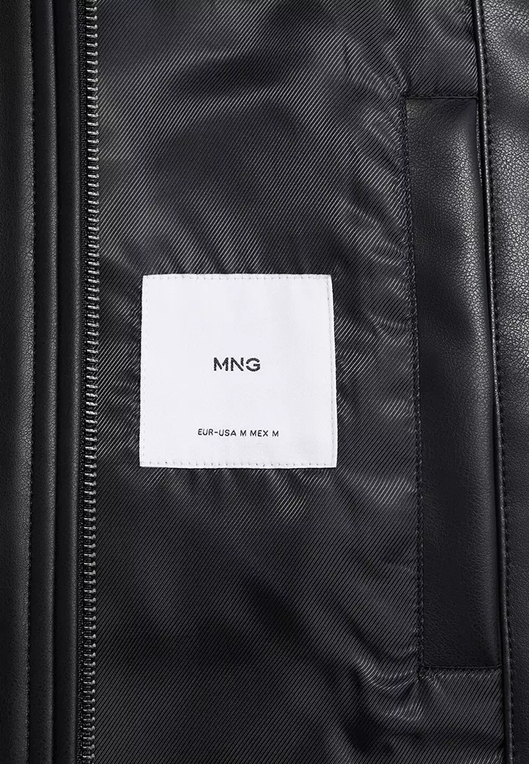 Leather-Effect Bomber Jacket