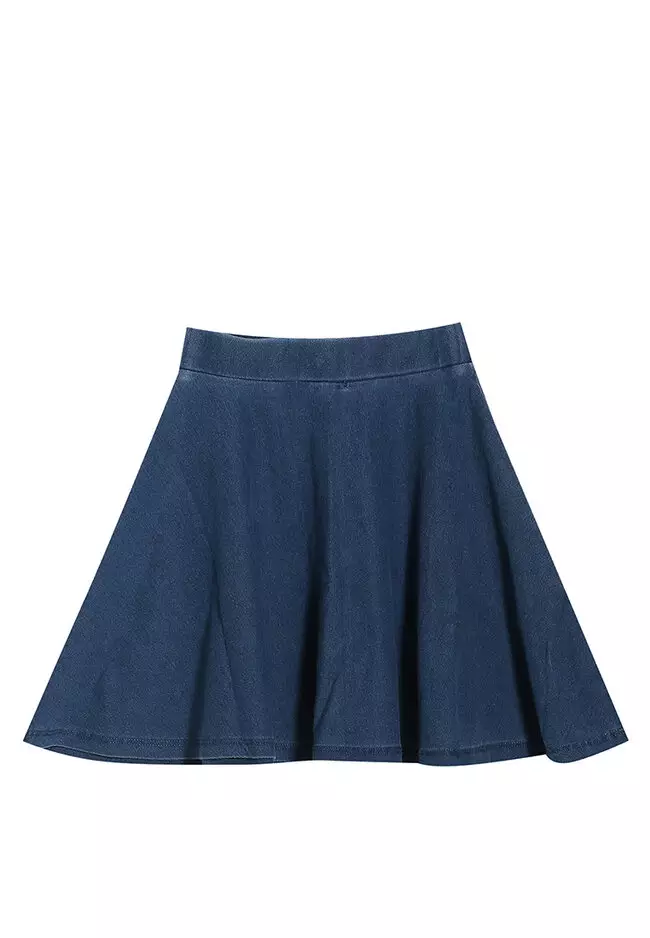 Light Jeans Flare Skirt