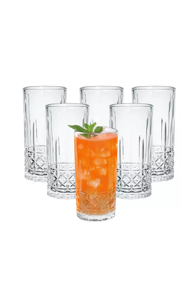 Buy Edge Houseware 350ml Sodalime Glass Tumbler set of 6 Textured