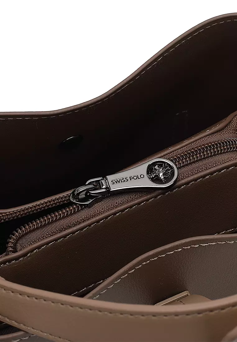 Women's Top Handle Bag / Sling Bag / Crossbody Bag (Tas Selempang / Tas Tangan) - Cokelat