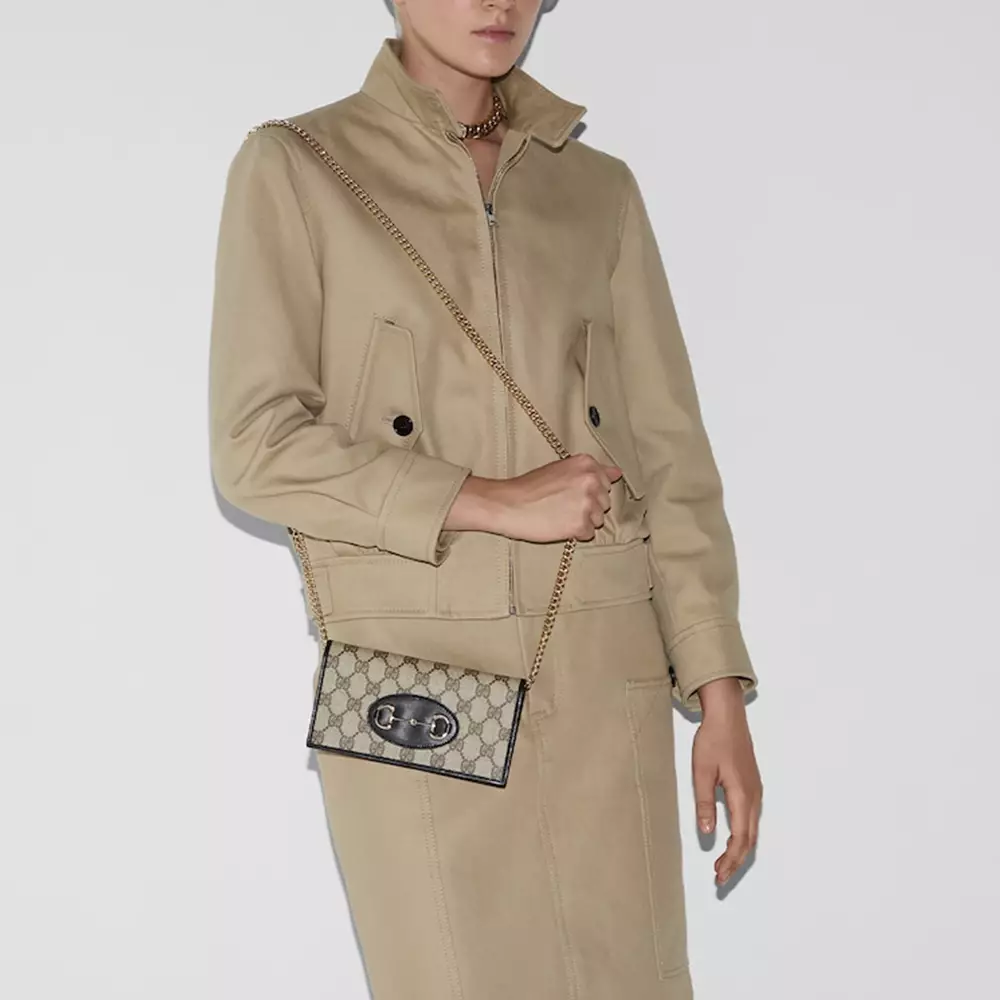 Horsebit 1955 Supreme Canvas Wallet On Chain Black Ghw