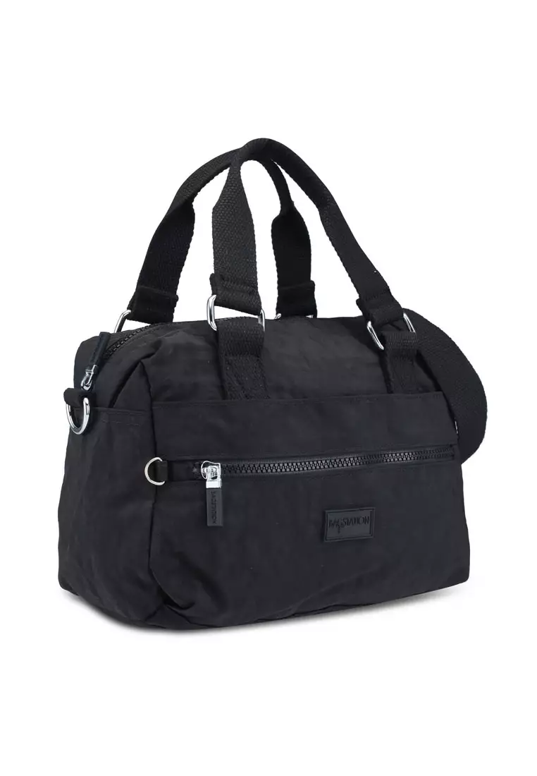 Buy Bagstation Crinkled Nylon Convertible Top Handle Bag 2024 Online