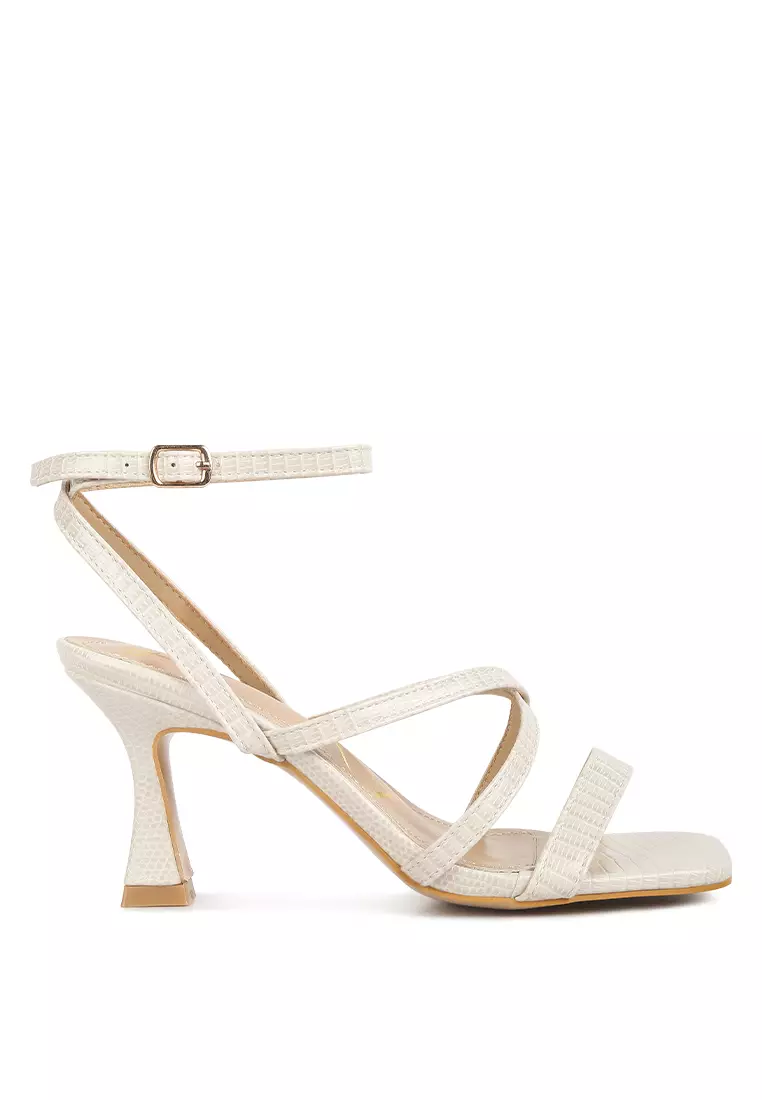 Discount on London Rag  shoes - SKU: Beige Open Square Toe Spool Heel Sandals