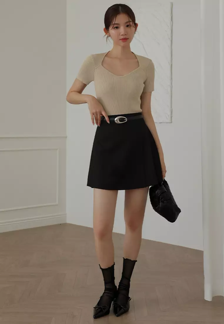 Square Neck Knit Top