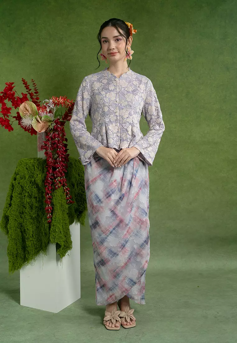 Dewi Peplum Top with skirt set