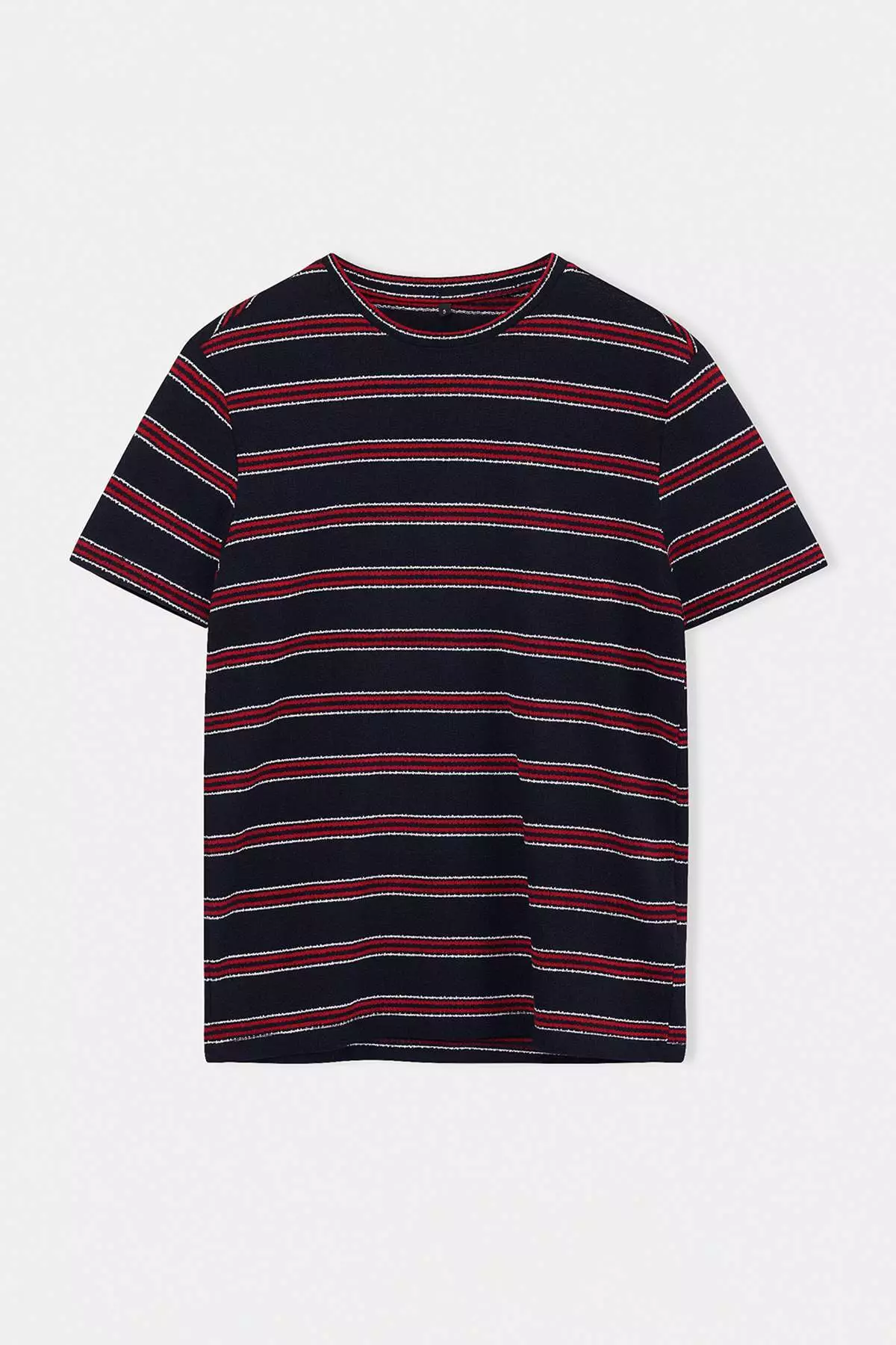 Navy Blue Regular Striped Knitted T-Shirt Tmnss26Ts00015
