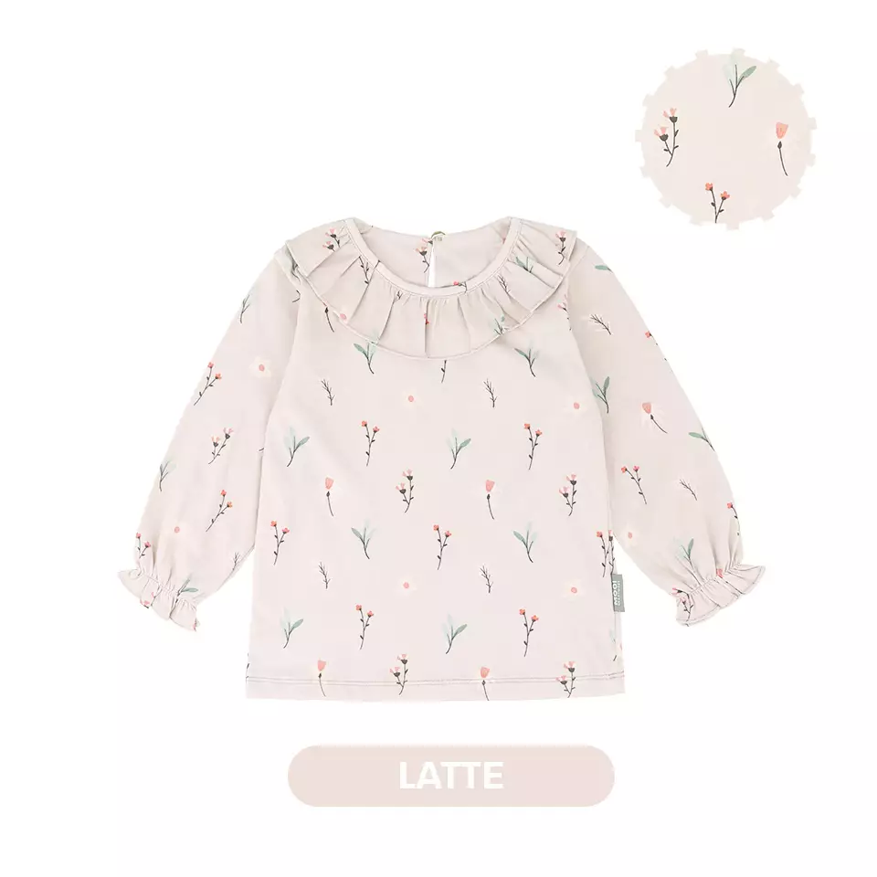 Mooi Atasan Anak Perempuan Erica Ruffle Top V1 - Latte