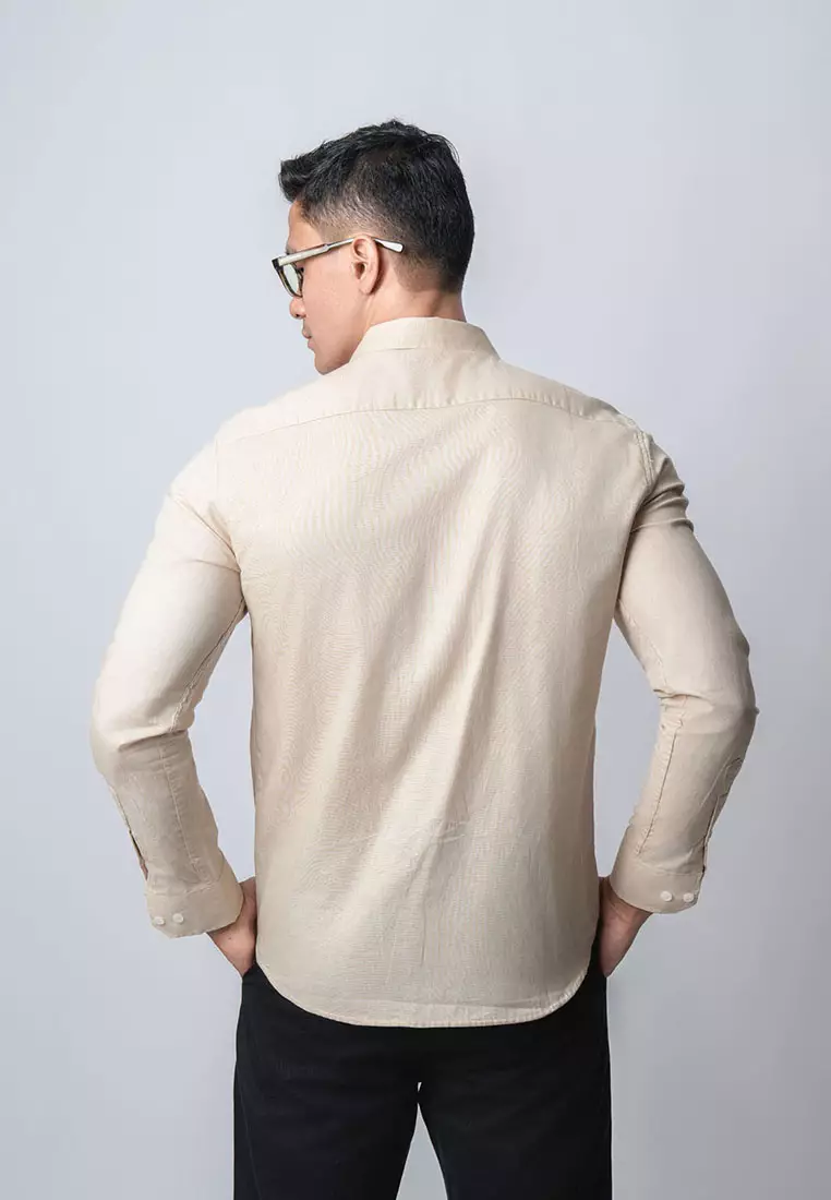 Light Khaki Rami Linen Shirt LS