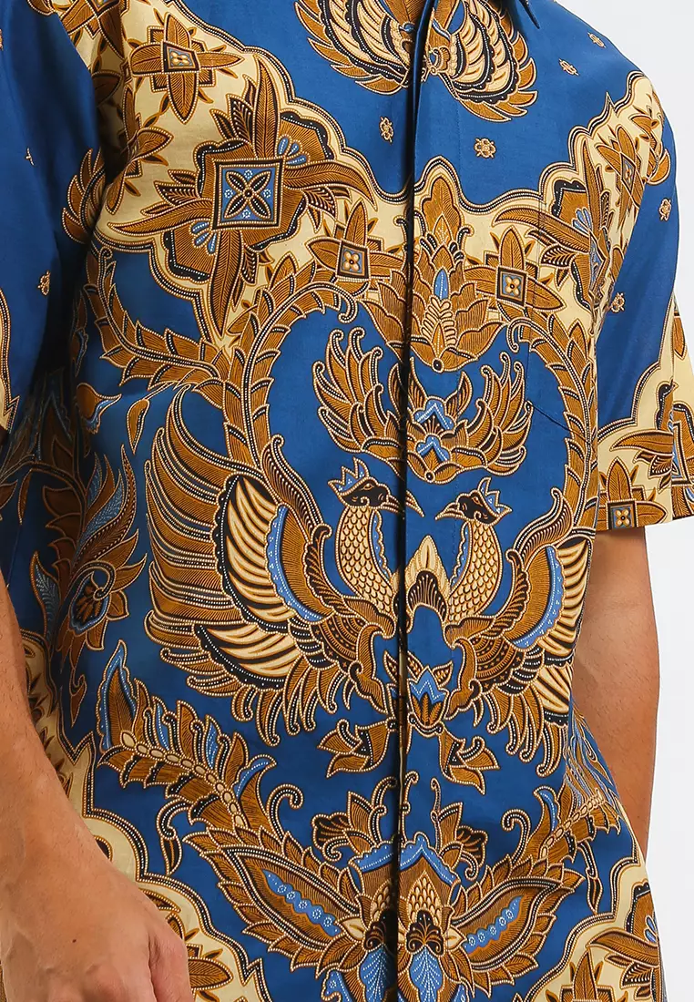 Kemeja Batik Printing Lengan Pendek Peksi Rinumpoko Ceplok