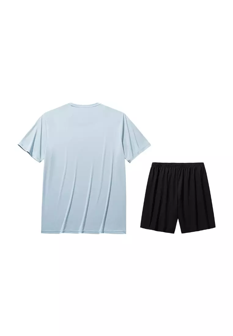Men Training Knit Sport Set Loose-Fit Breathable Moisture-Wicking Quick-Dry Fitness 9525B7207A
