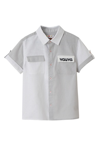 Vauva grey and white 2-tone Shirt FD302KA40A2A5EGS_1