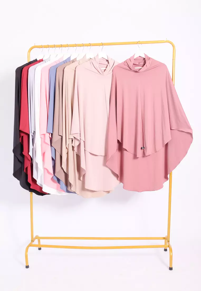Cotton Bee - Lanna Bergo Malay | Hijab Instan Syari | Kerudung - Grey