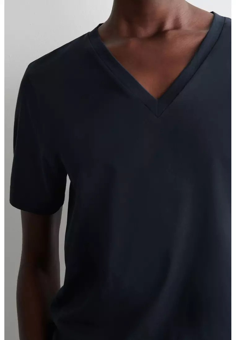 V-NECK COTTON T-SHIRT