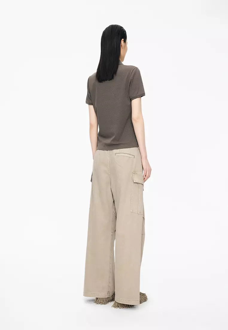 Workwear Rolled Hem Denim Extra Long Pants