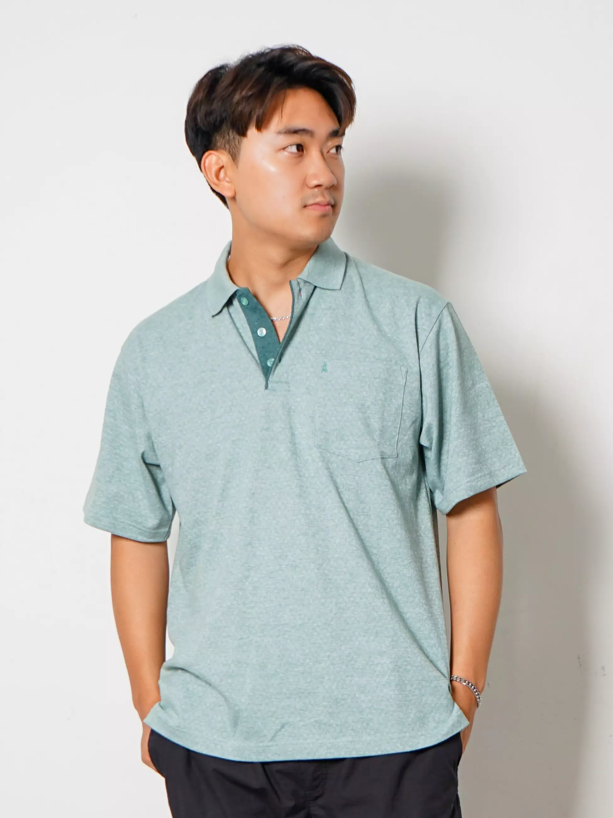 Andre Michel Polo Shirt Lengan Pendek Hijau Soft 3419