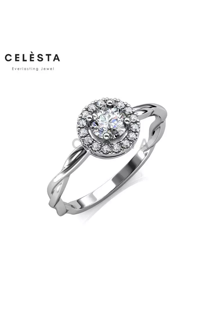 Berlian Moissanite Princess Eleonore Ring [GRA CERTIFICATE MOISSANITE DIAMOND] - Cincin Moissanite Diamond 0,3 CT 925 Silver Celesta by Her Jewellery
