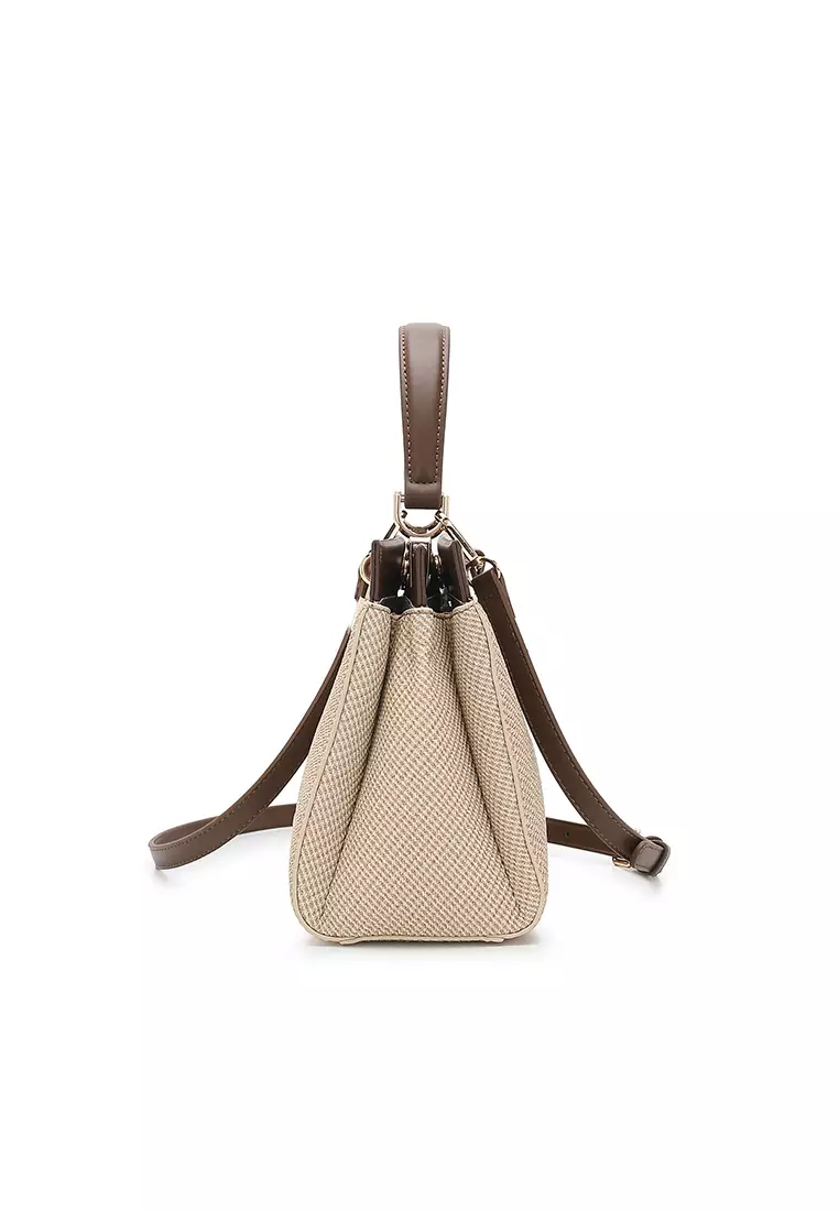 Women's Top Handle Bag / Sling Bag / Crossbody Bag / Shoulder Bag - Khaki / Coffee