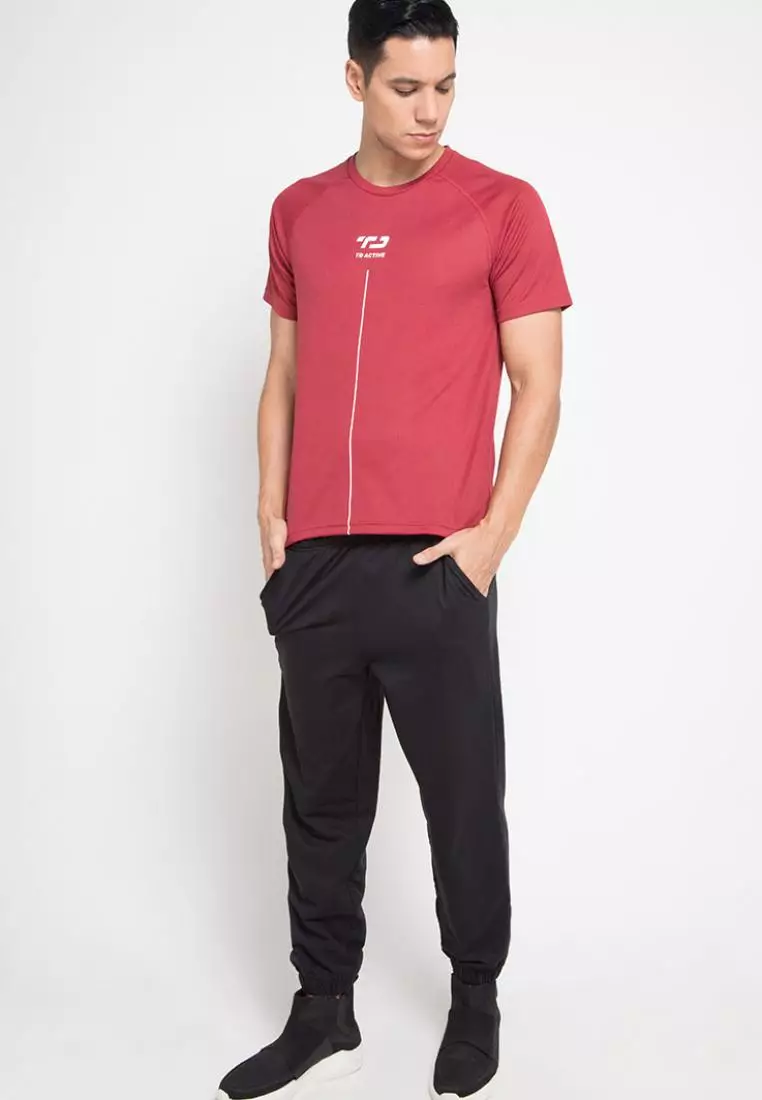 Td Active MS090 Raglan Merah Ati Kaos