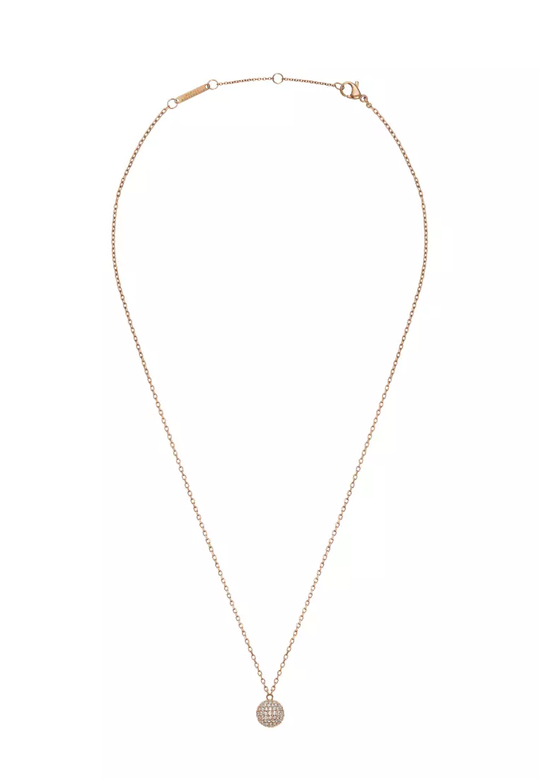 Pavé Crystal Pendant Necklace Rose Gold  Fashion Necklace for women and men - Stainless Steel & Crystal Pendant - DW Official Jewelry - Authentic