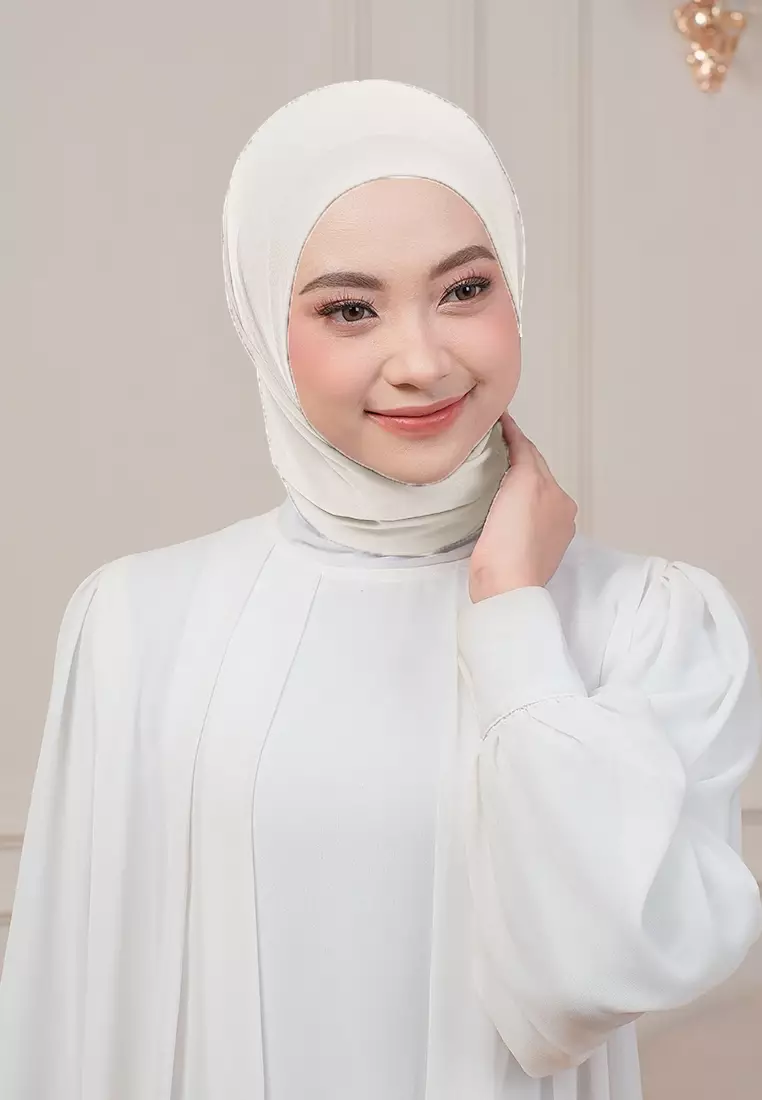 HIJAB INSTAN QIARA - BROKEN WHITE