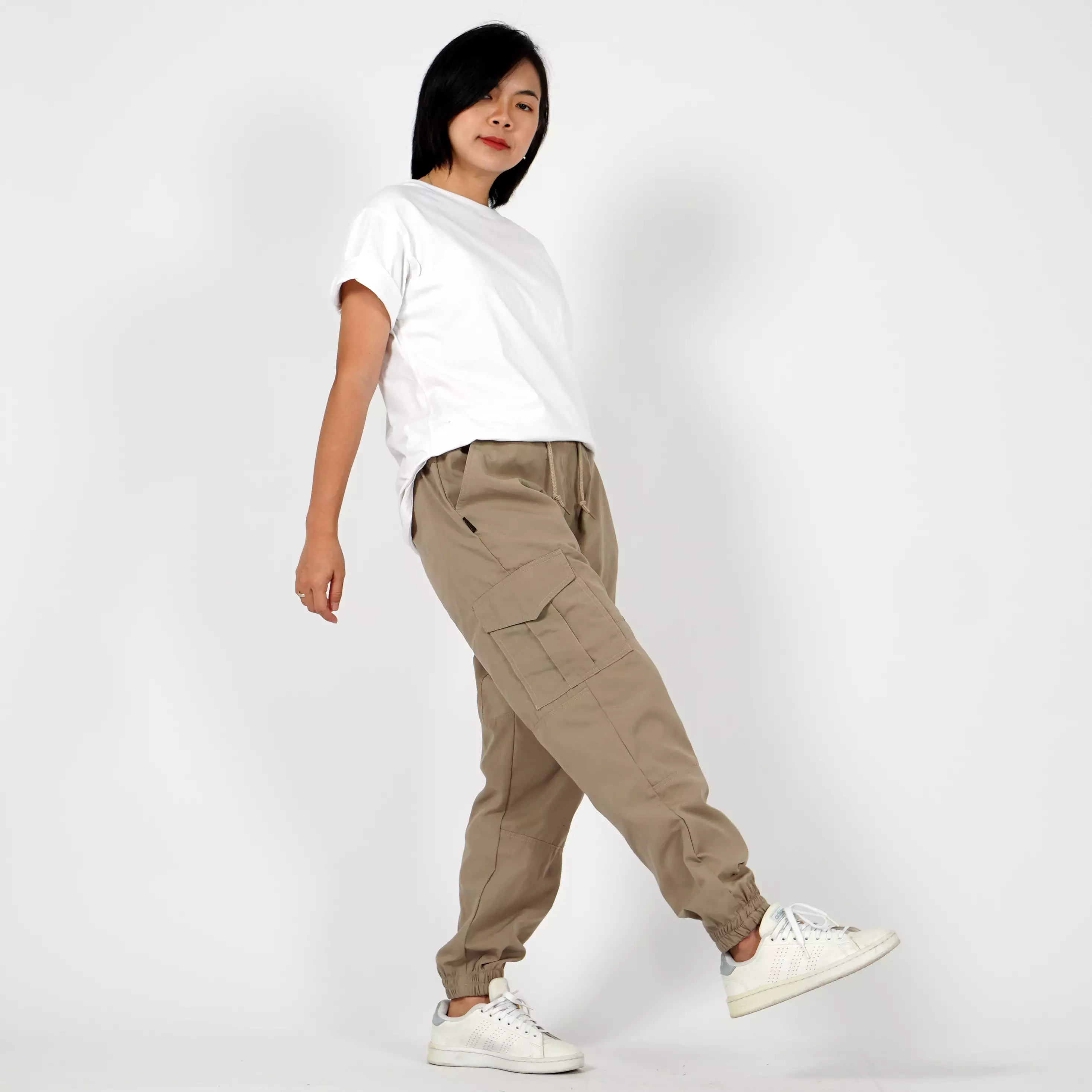  DIVA Celana Cargo Wanita Celana Kargo Wanita Cargo Joger Wanita - BEIGE