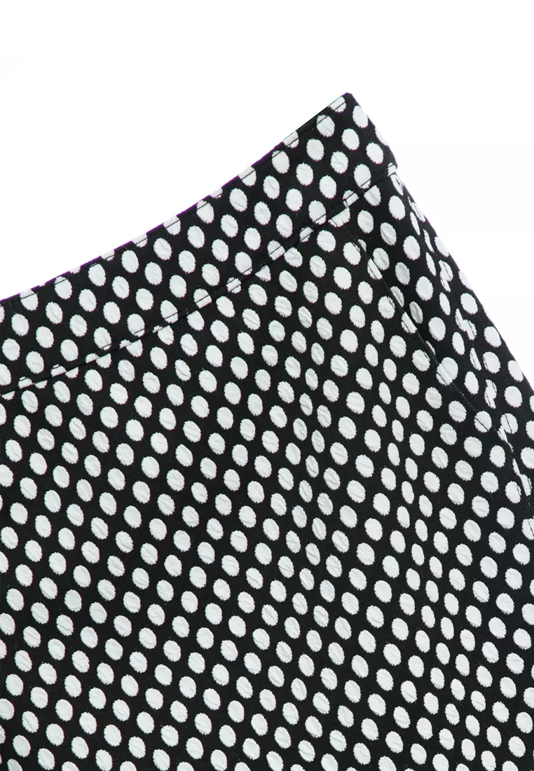 White Polka Dot Pencil Skirt
