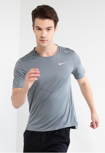 Nike grey Dri-FIT Rise 365 Short-Sleeve Running Top 6E68CAAA918E11GS_1