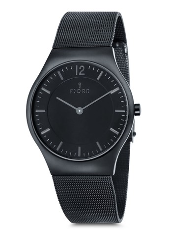 OLLE 雙指針金屬網眼圓錶, 錶類, 不銹鋼錶zalora時尚購物網評價帶