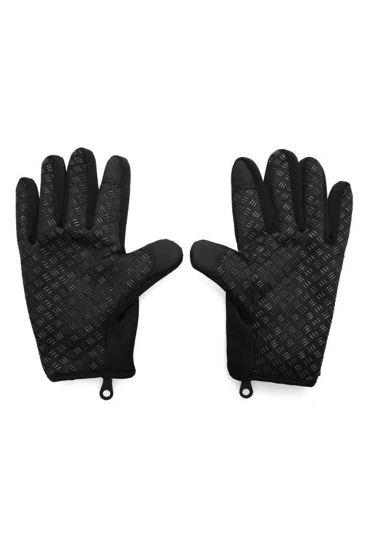 Ellard Sarung Tangan Motor Sepda Unsiex Gloves Windproof Anti Slip Material Cotton ORIGINAL - Black