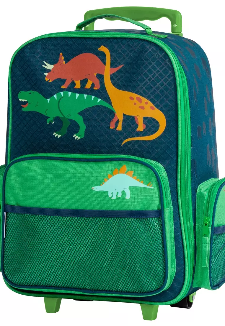 Trolley Bag with Lunch Bag for Kids Dino Green Lunch Pal