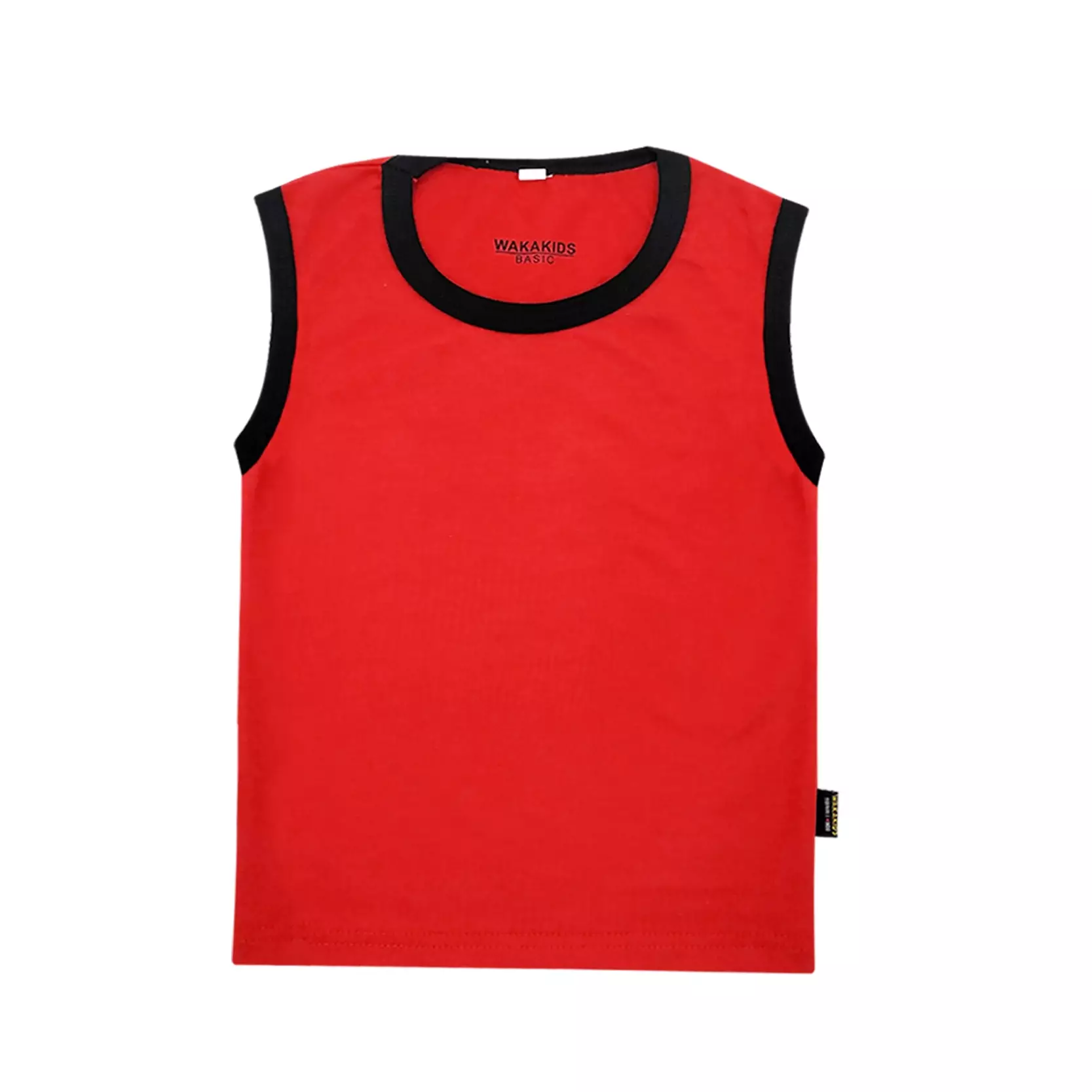 Wakakids Pakaian Bayi Anak Laki Laki Baju Singlet Basic Polos Setelan Celana Jogger Usia 1 Tahun Hingga 4 Tahun 3730 Merah