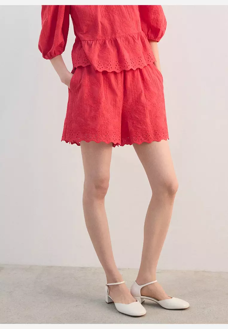 Floral Embroidered Shorts