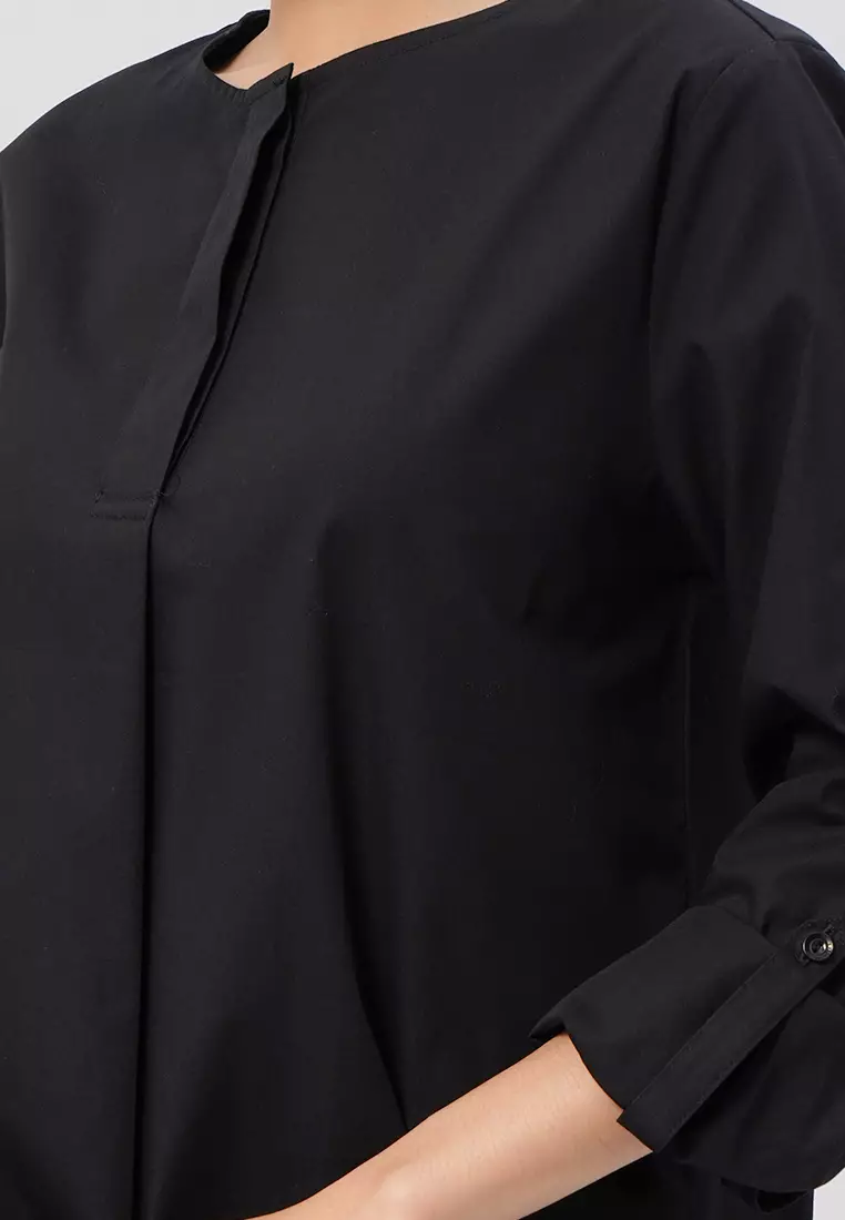 Round Neck Long Sleeve Blouse