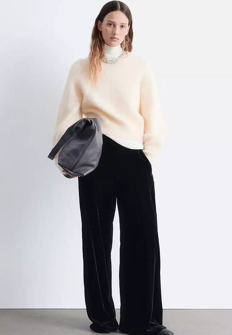 Wide-Leg Velvet Trousers