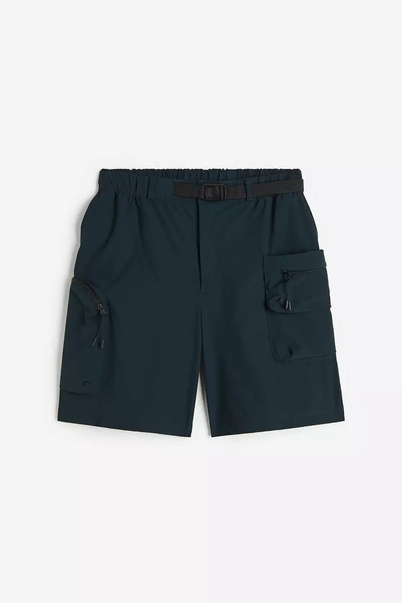 Regular Fit Nylon Cargo Shorts