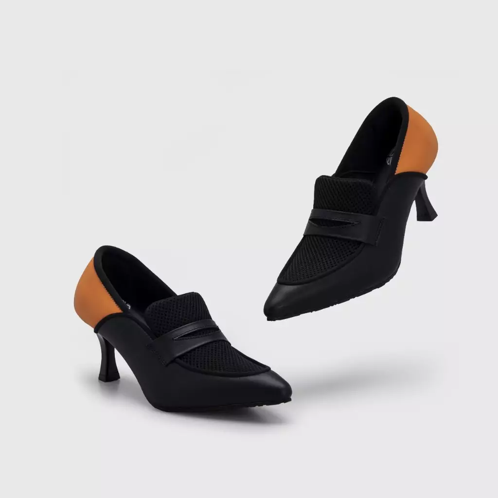 Valerie Heels Genuine Leather Black