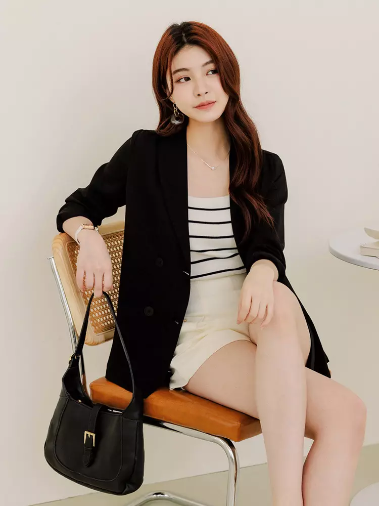 Shawl Lapel Double-Breasted Blazer [EA3618]