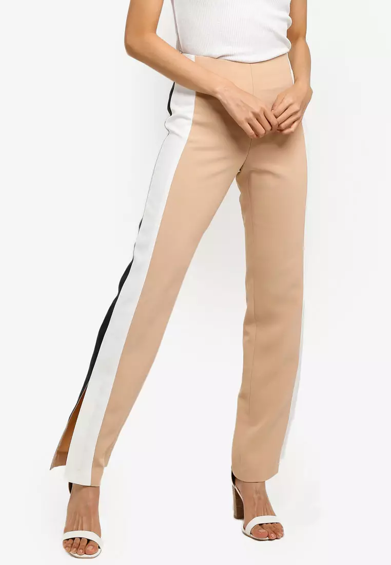 Buy Dressing Paula Contrasting Side Panel Crepe Pants Online