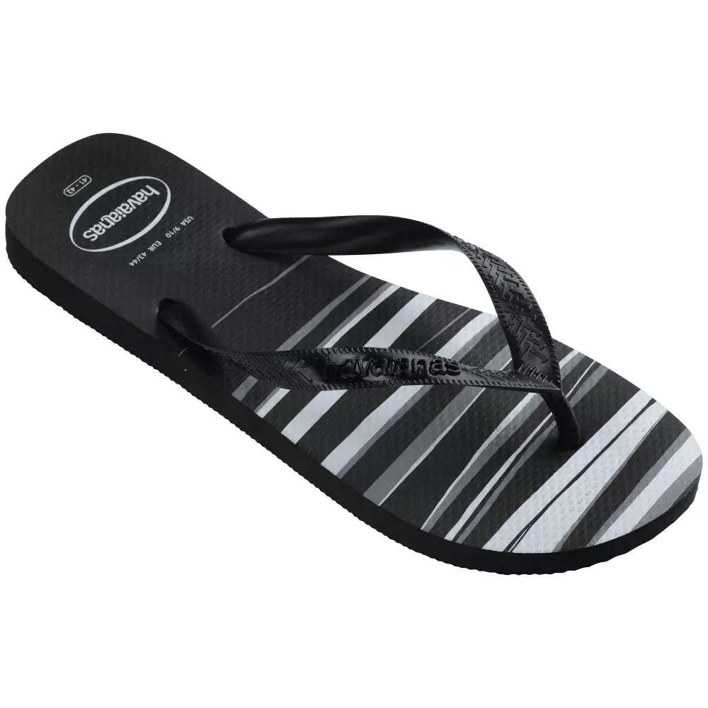 Havaianas 6001 Top Basic - Black/Black/Black/White - Sandal Pria