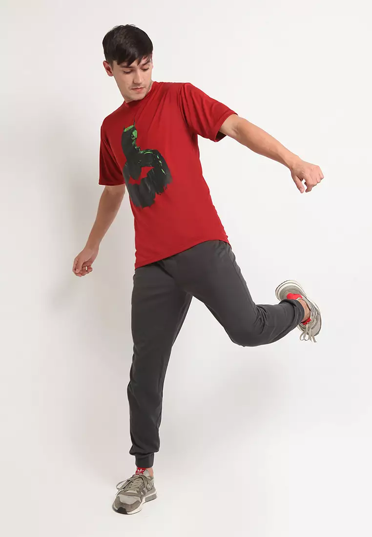 Flexzone Sporty Tee The Batman Movie Siluet DC Comics Maroon