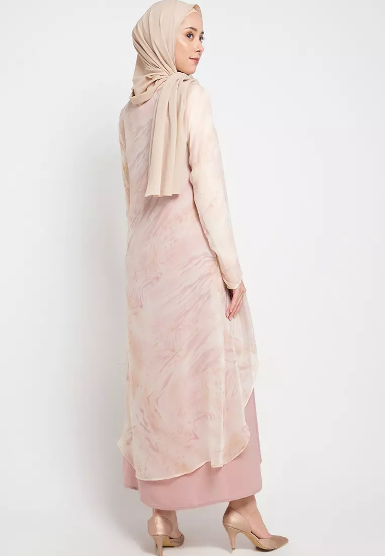 Audrey Maxi Dress In Cream Purple