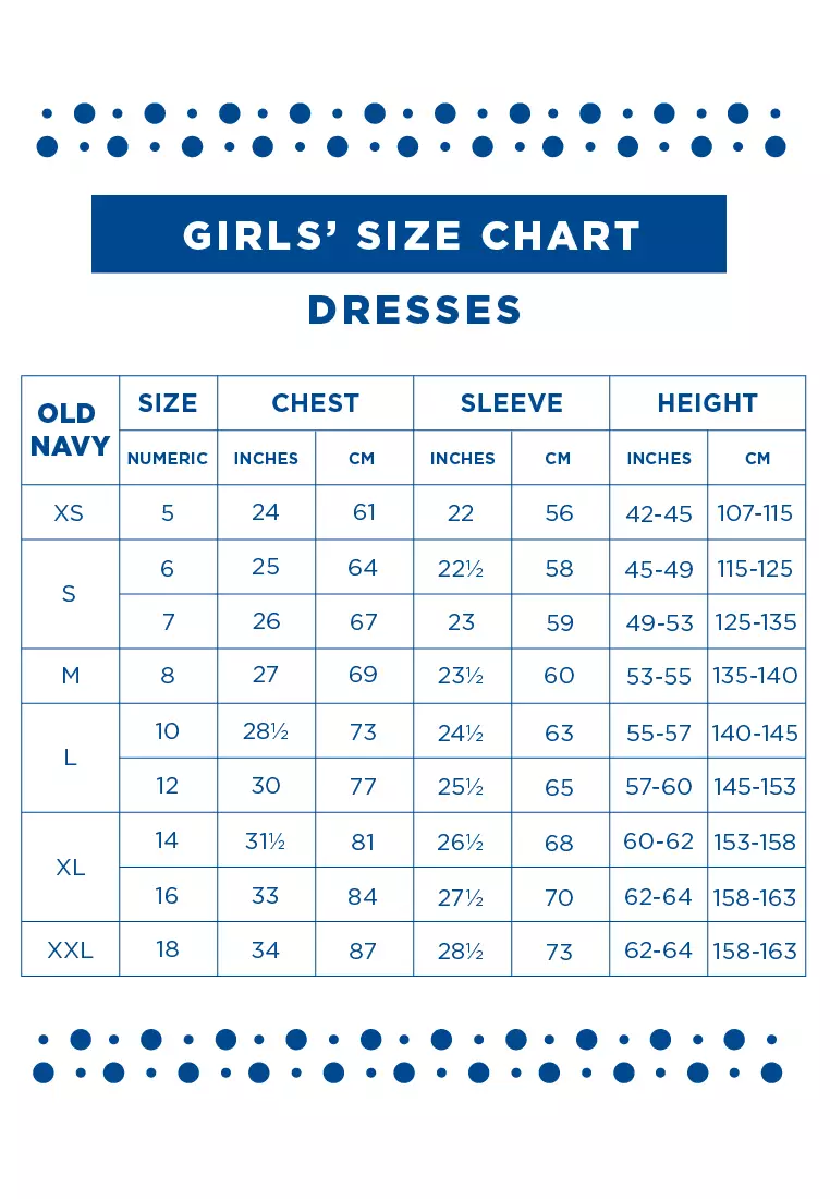 Kids Size Guide Dress Size For Years Old Girl Buy Old Navy Printed