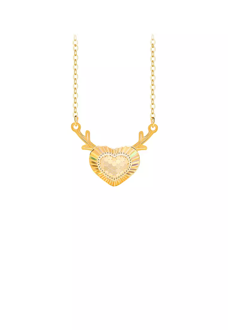 Gold chain with heart cheap shaped pendant