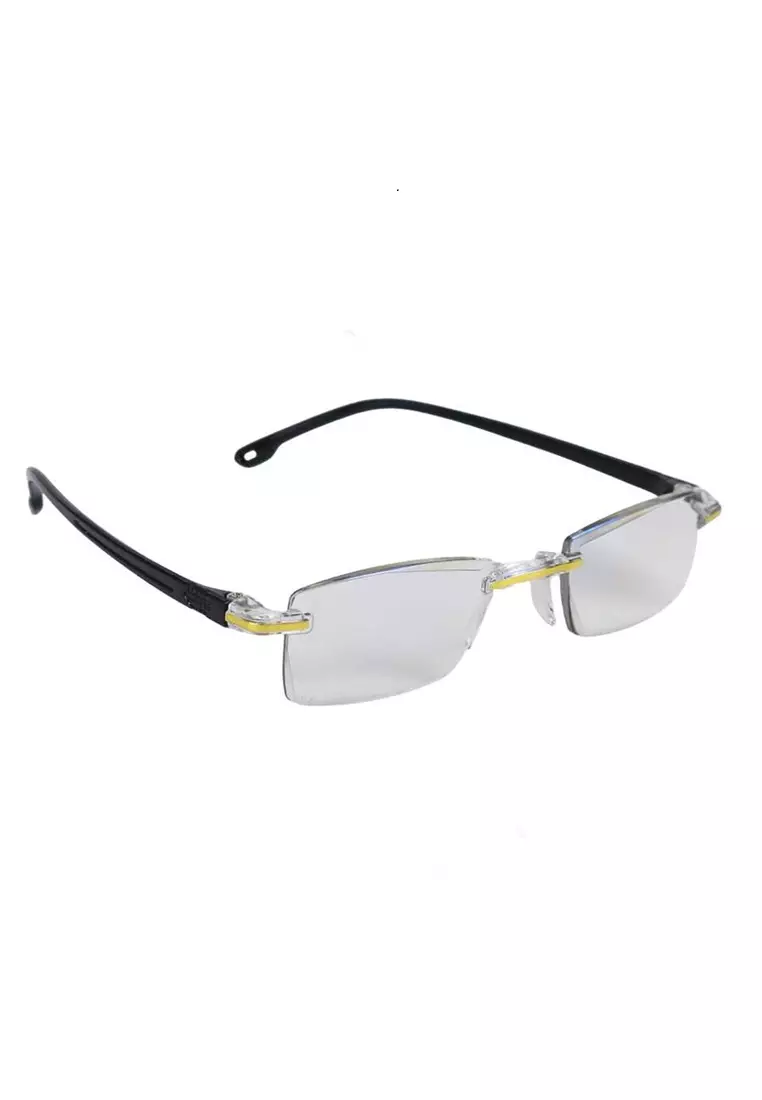 Zafa Kacamata Baca Rabun Dekat Frameless Anti Blue Light Unisex 4 Classic Design Frame Material Plastic TR ORIGINAL  - Black Gold