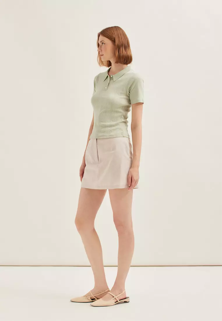 Pointelle Knit Polo