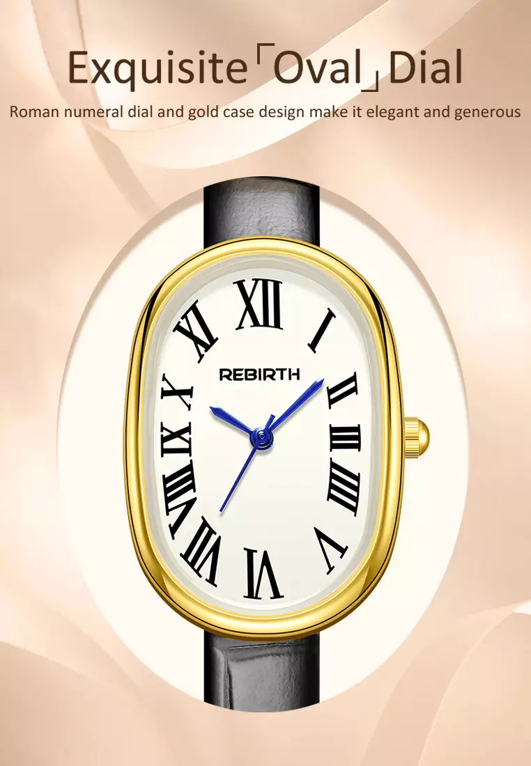 Jam Tangan Wanita Original Anti Air Korean Style Tali Kulit Jam Tangan Cewek black