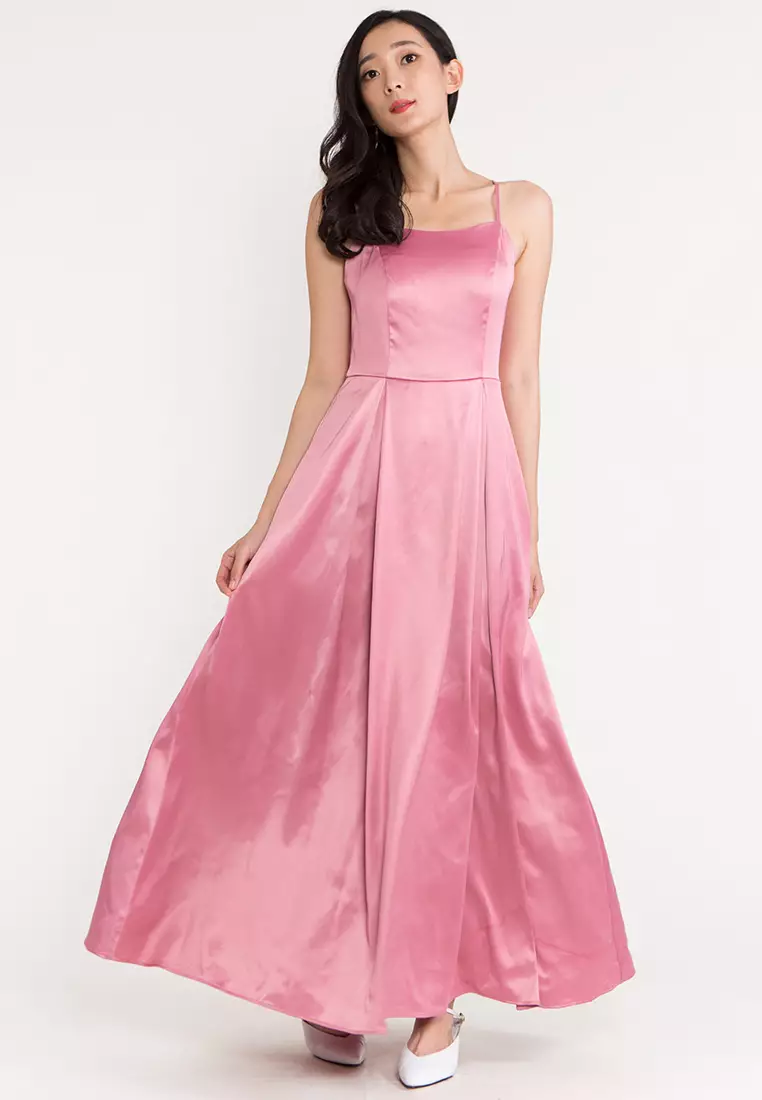 silk maxi evening dress