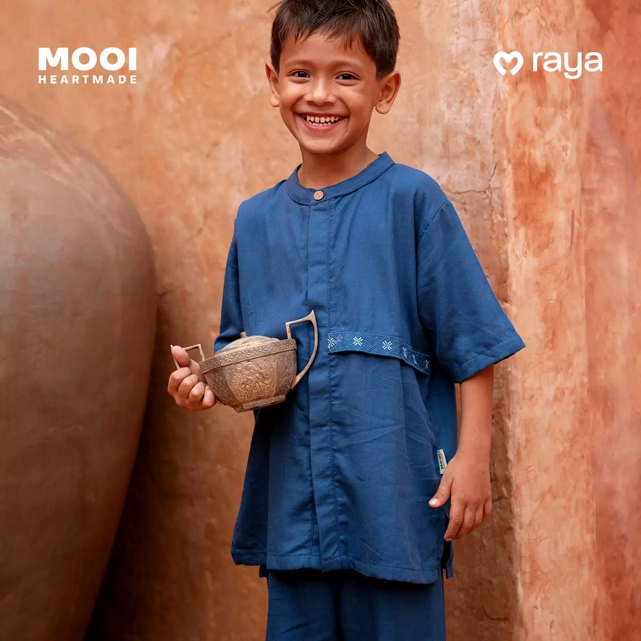 Mooi Taha Koko Set Setelan Koko Anak Raya Collection - Dusty Blue