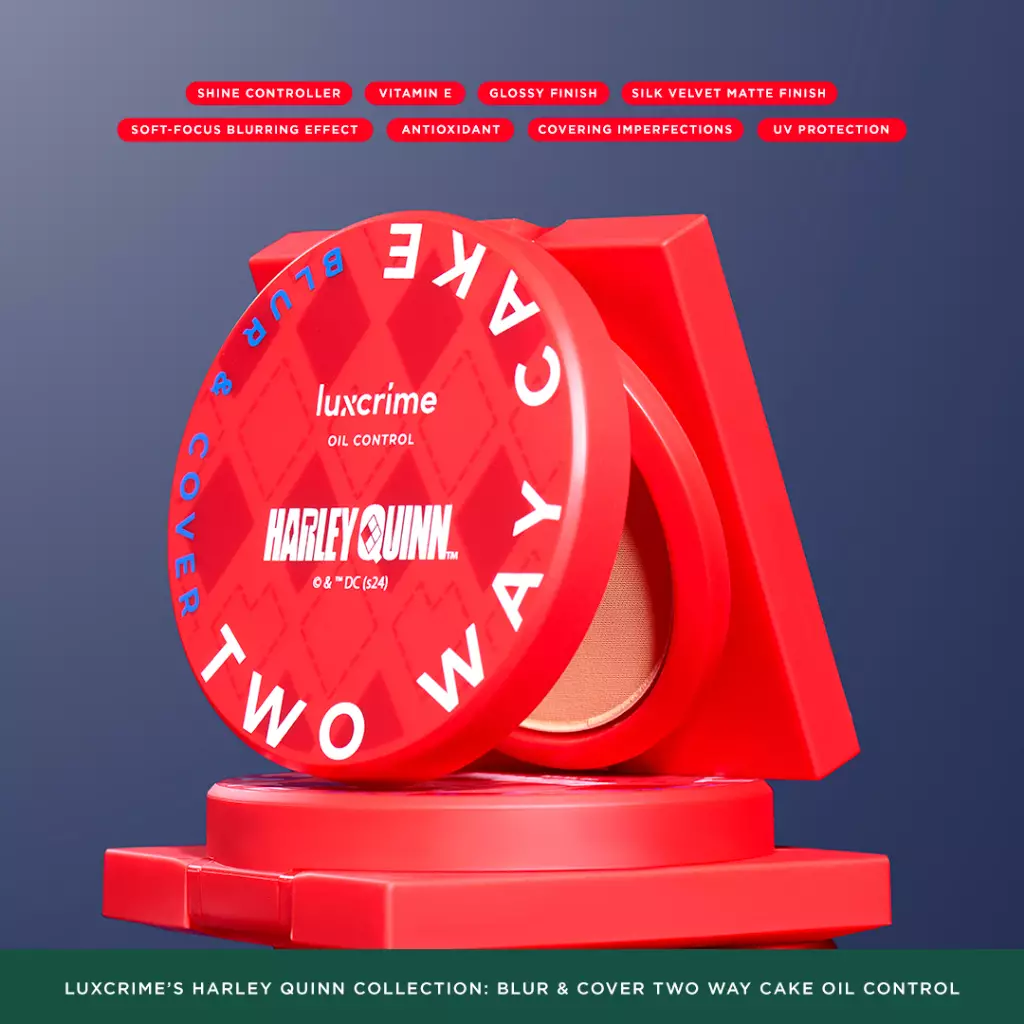 Luxcrime Harley Quinn Blur & Cover Two Way Cake Oil Control - Custard