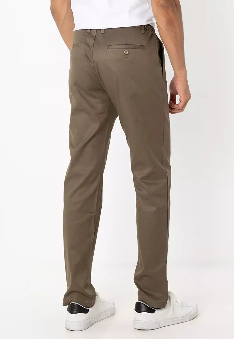 Button Stretchable Waist Band Chinos